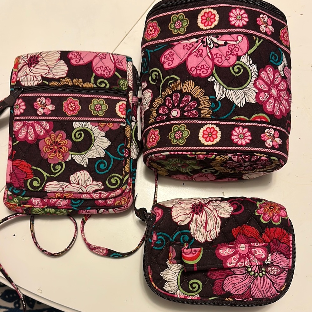 Vera Bradley Modfloral Pink Bundle Patterned Bag Set